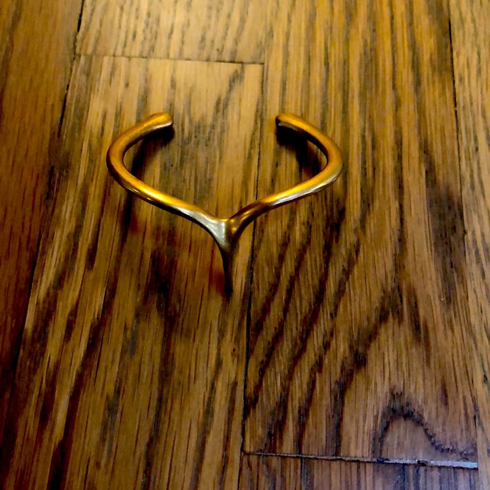 Wishbone matte bracelet cuff